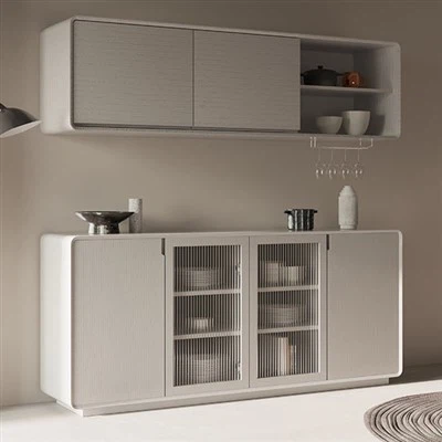 Olohuoneen kalusteet Koristeellinen lasinen senkki